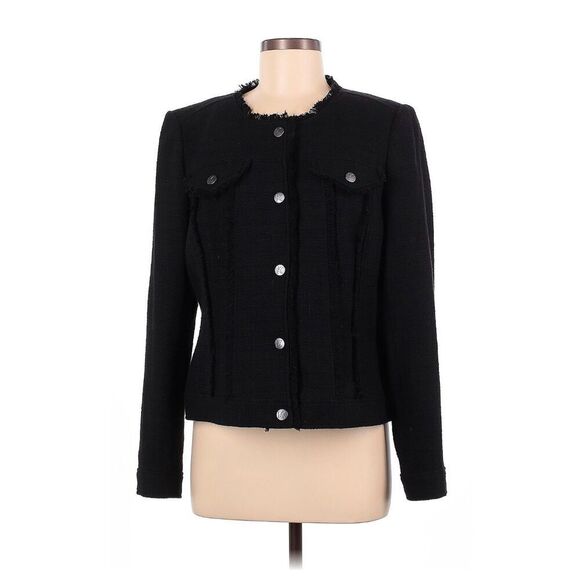 Karl Lagerfeld Paris 12 Tweed Black Jacket - Picture 1 of 9